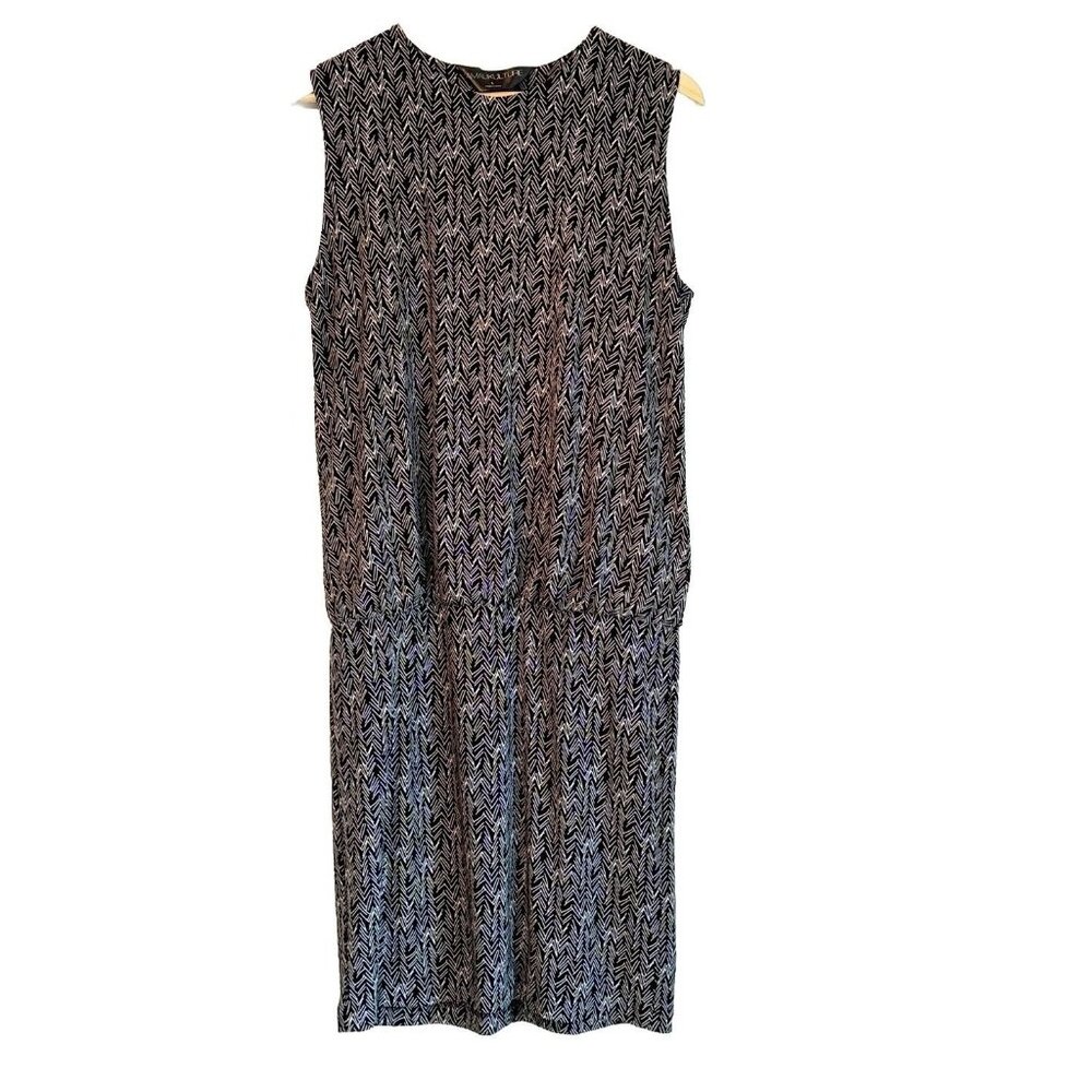 Norma Kamali AKamaliKulture Womens Black Herringbone Dress Large Sleeveless